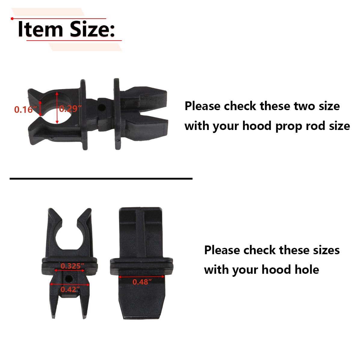 Amazon.com: RLB-HILON Hood Prop Rod Retainer Clip for J4007456